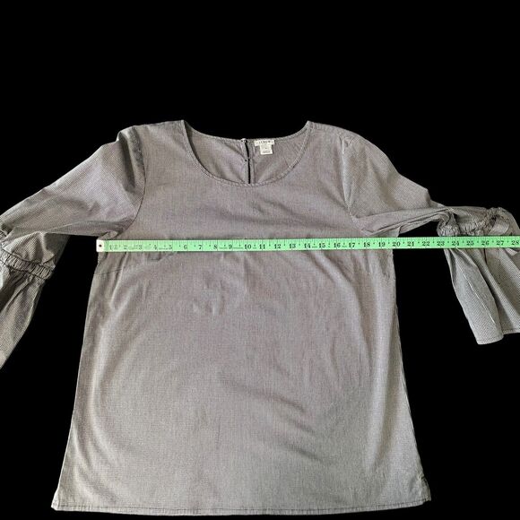 J Crew Women's Black and White Plaid Blouse Top SZ/ M - Picture 3 of 16